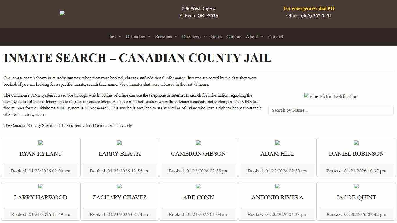 Inmate Search Canadian County Sheriff's Office