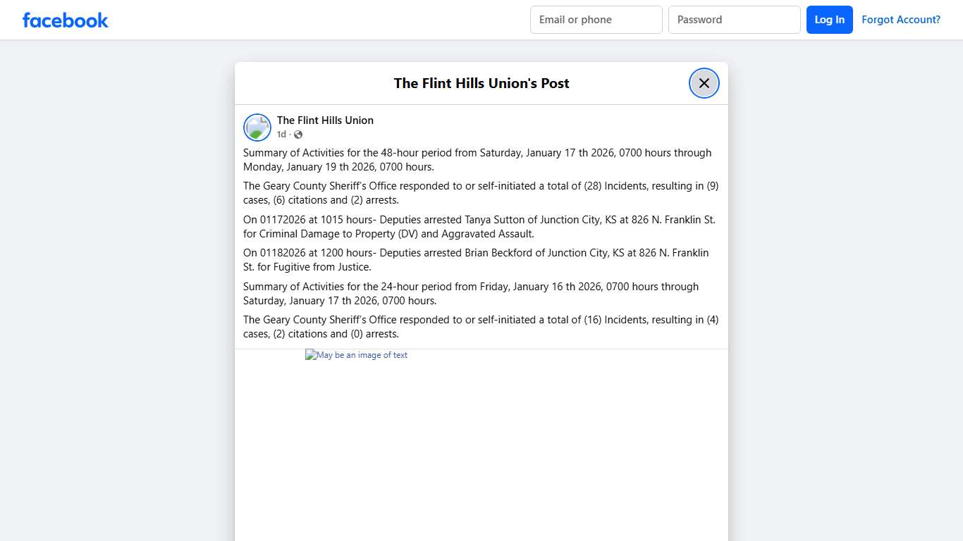 Summary of Activities for the... - The Flint Hills Union Facebook